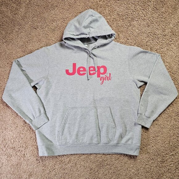 Port and Company Tops - Jeep Girl Hoodie Womesn XL Gray Port & Company Pullover Sweatshirt